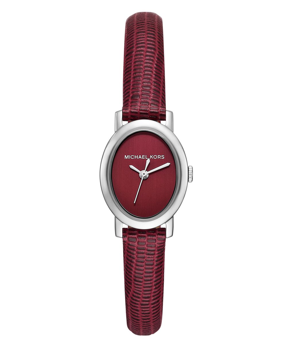 Michael Kors Women's Maude Three-Hand Oxblood Leather Watch 21mm