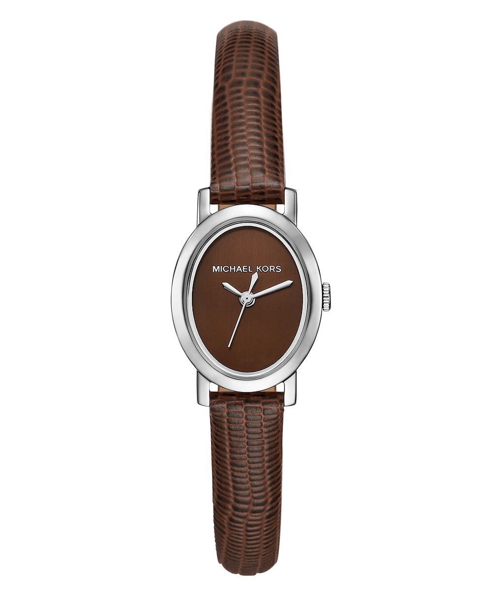 Michael Kors Women's Maude Three-Hand Brown Leather Watch 21mm