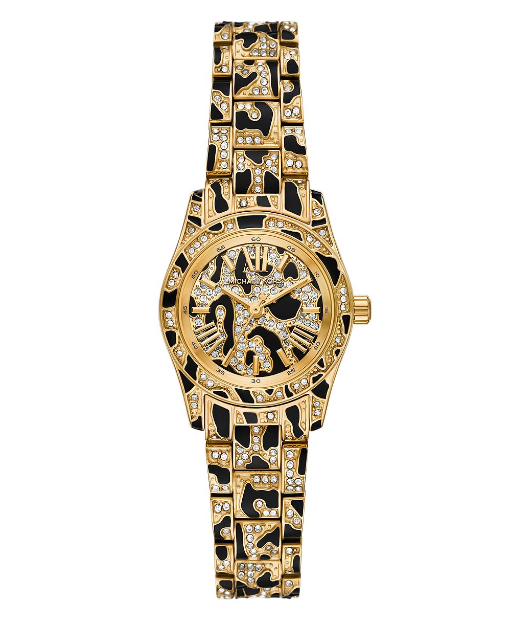 Женские часы Michael Kors Lexington с тремя стрелками, принт «Анимал», нержавеющий металл, 26 мм