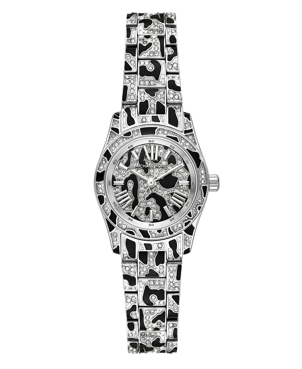 Женские часы Michael Kors Lexington с тремя стрелками, принт анимал, корпус из нержавеющей стали, 26 мм