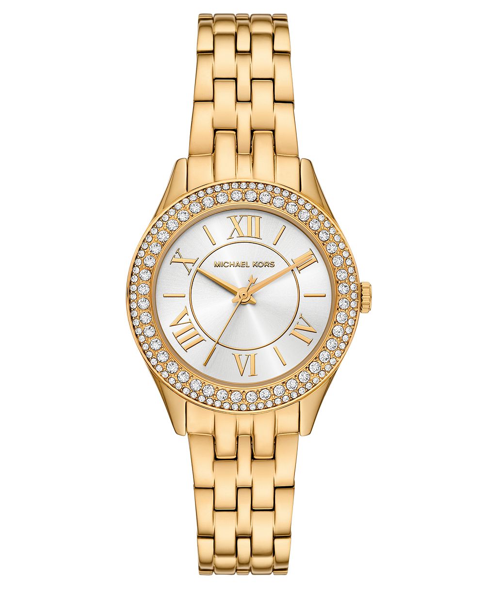 Michael Kors Women's Harlowe Three-Hand Gold-Tone Stainless Steel Watch 33mm