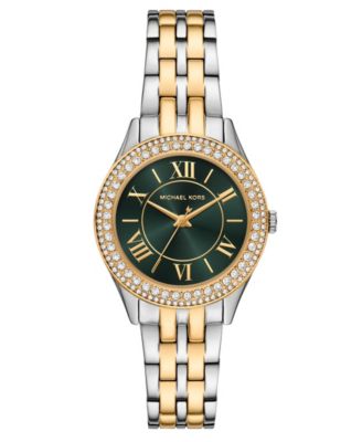 MICHAEL Michael Kors женские часы Harlow с тремя стрелками, двухцветная нержавеющая сталь, 33 мм