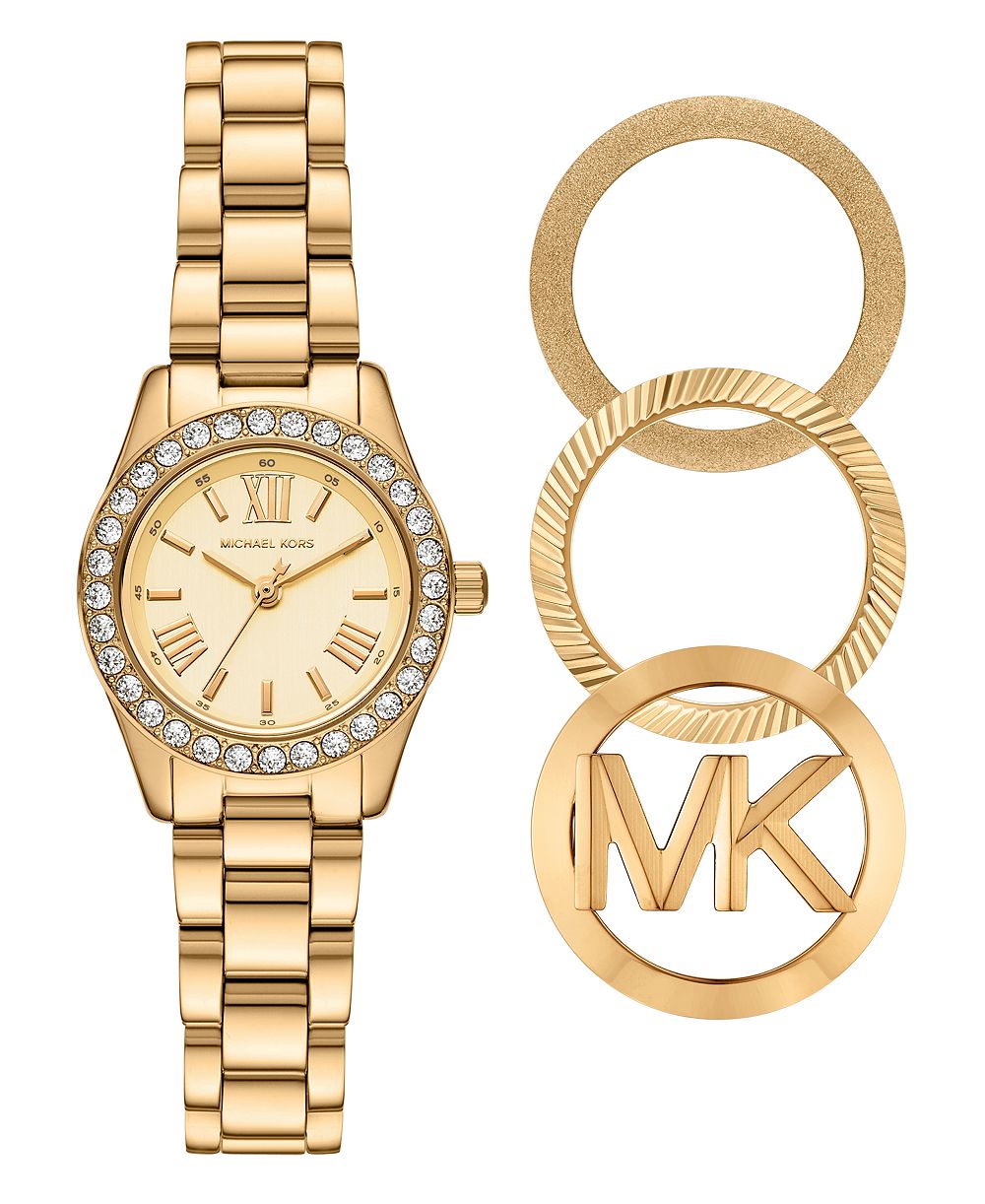 Женские часы Michael Kors Lexington с тремя стрелками, золотистый стальной корпус, 26 мм