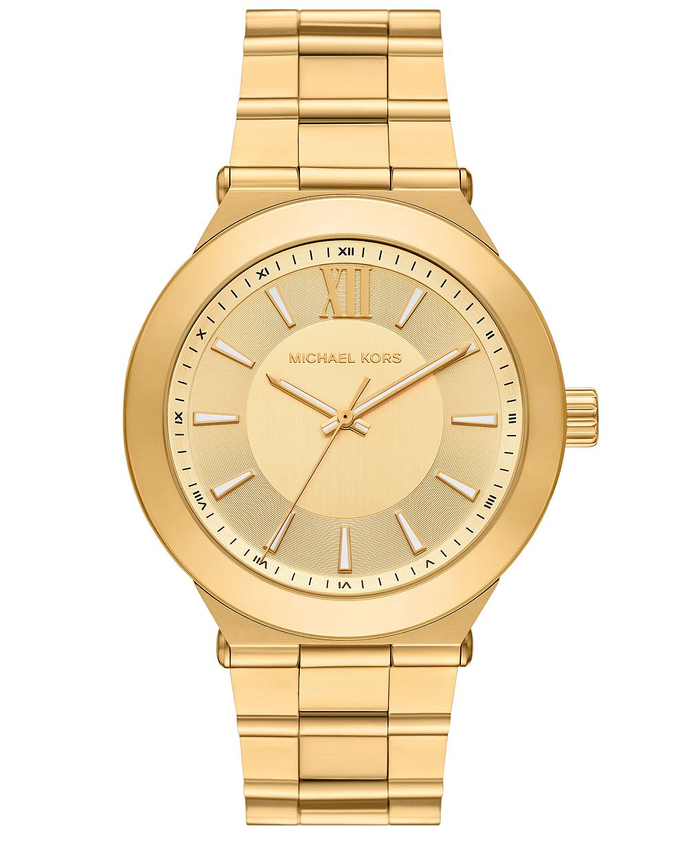 Michael Kors Men's Billie Three-Hand Gold-Tone Stainless Steel Watch 44mm