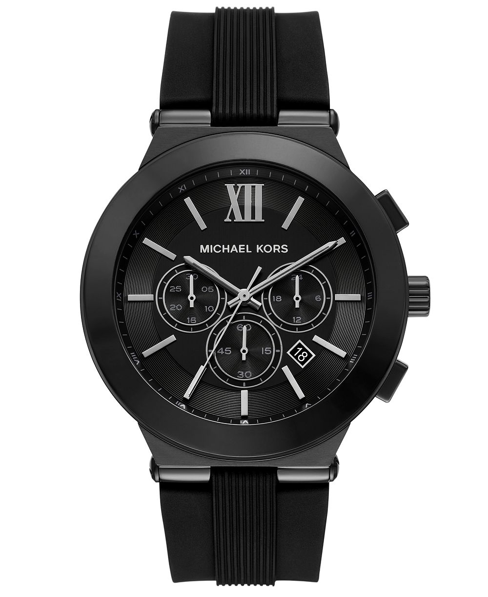 Michael Kors Men's Billie Chronograph Black Silicone Watch 46mm