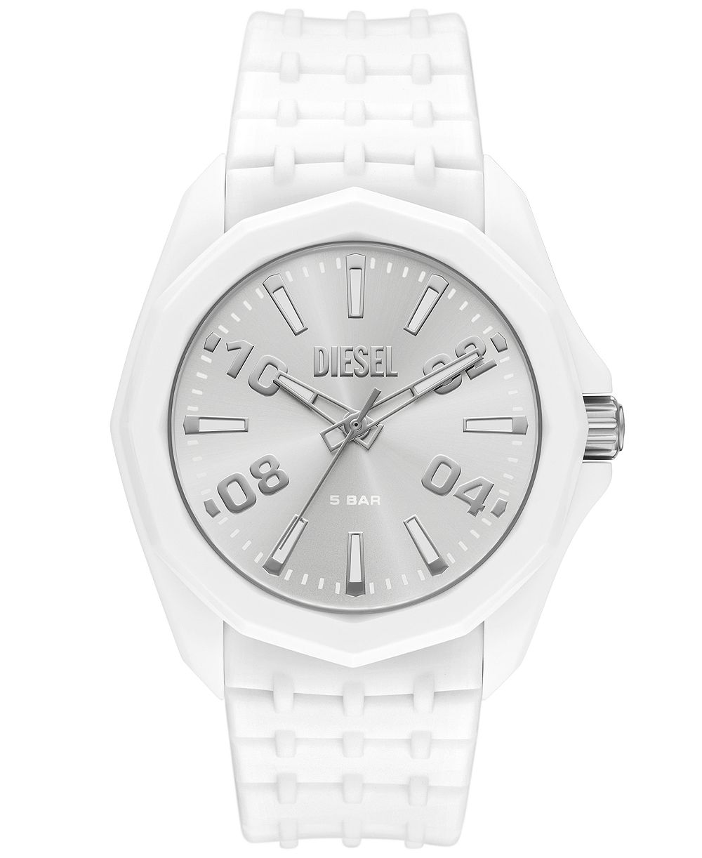 Мужские часы Diesel Men's Stinger Three-Hand Quartz White Silicone 45mm