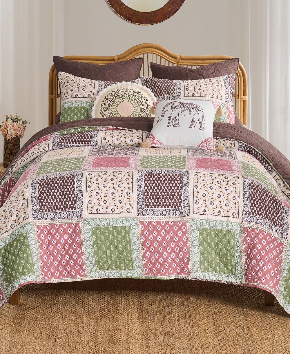 Greenland Home Fashions набор покрывал Priya Patchwork 3-Pc., King/California King