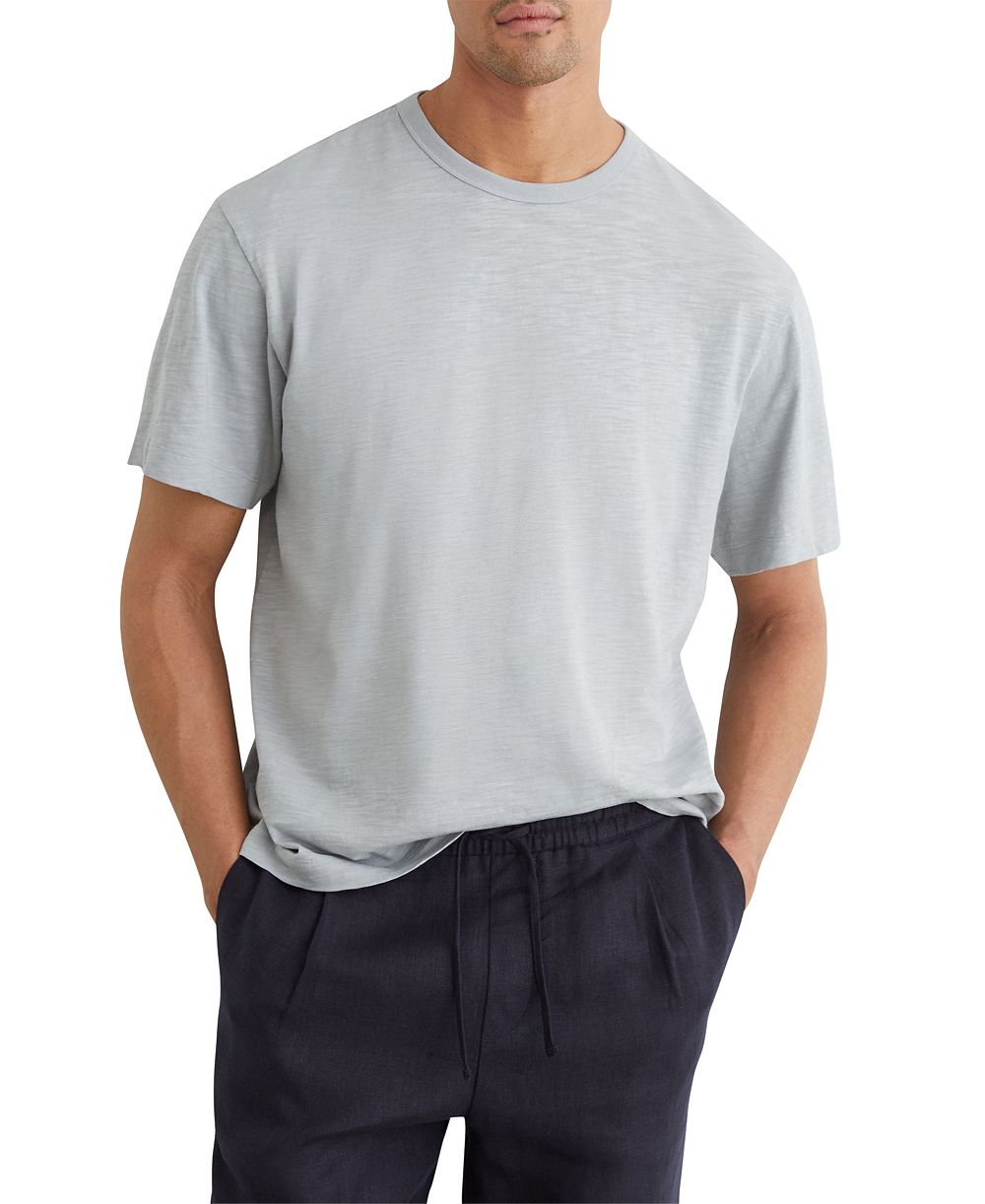 REISS Men's Huxley Cotton Slub Relaxed-Fit T-Shirt