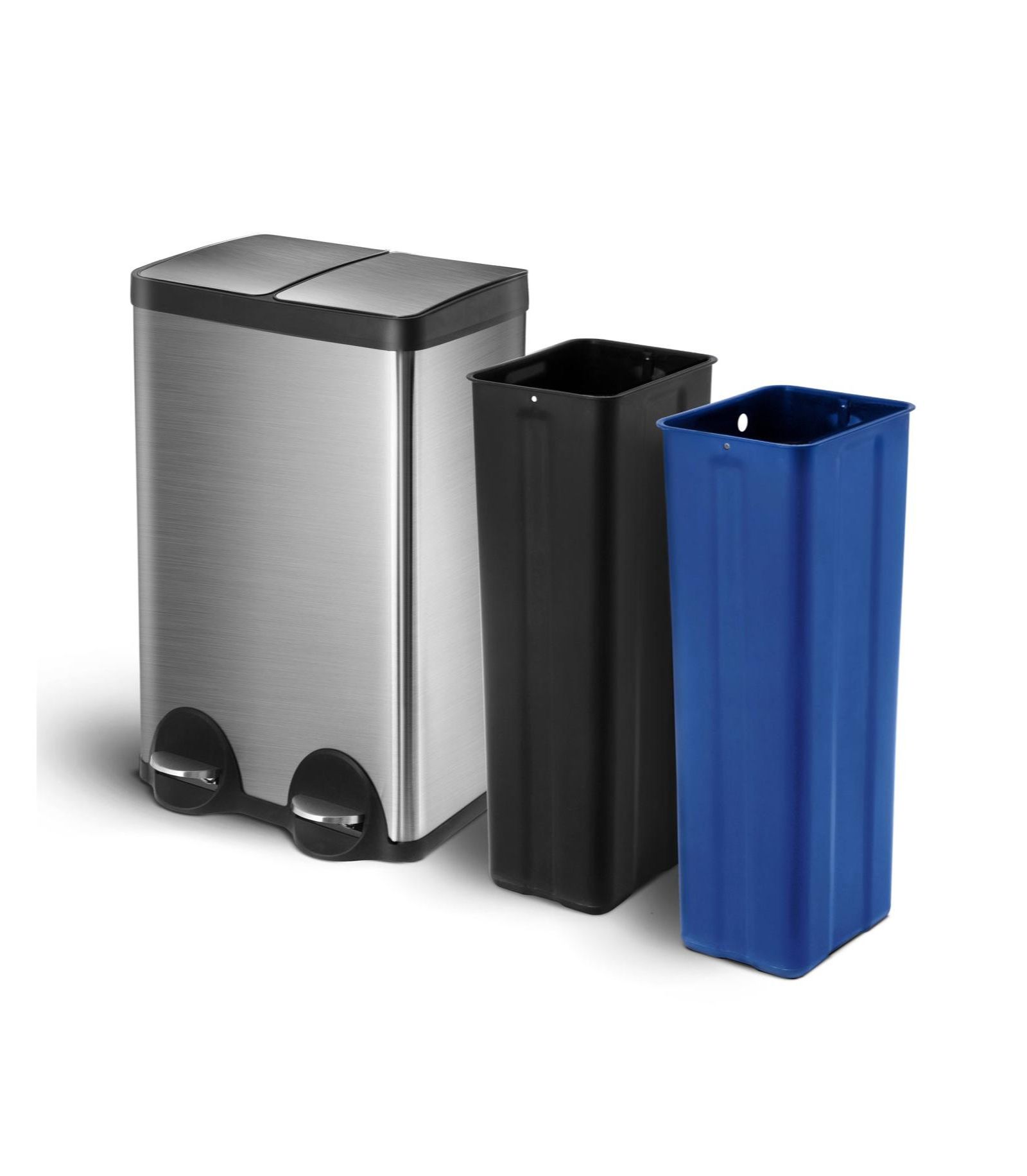 Мусорное ведро и контейнер для переработки Home Zone Living 16 Gallon, Stainless Steel
