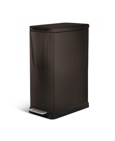 Узкая кухонная корзина для мусора Home Zone Living 12 Gallon матовая черная с мягким закрытием