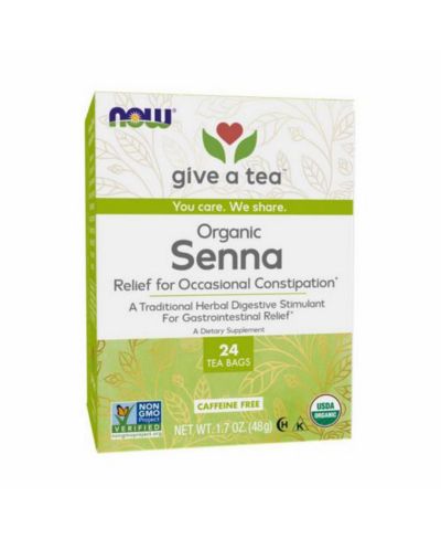 Now Foods реальный чай органический сенна чай без кофеина, 24 чайных пакетика