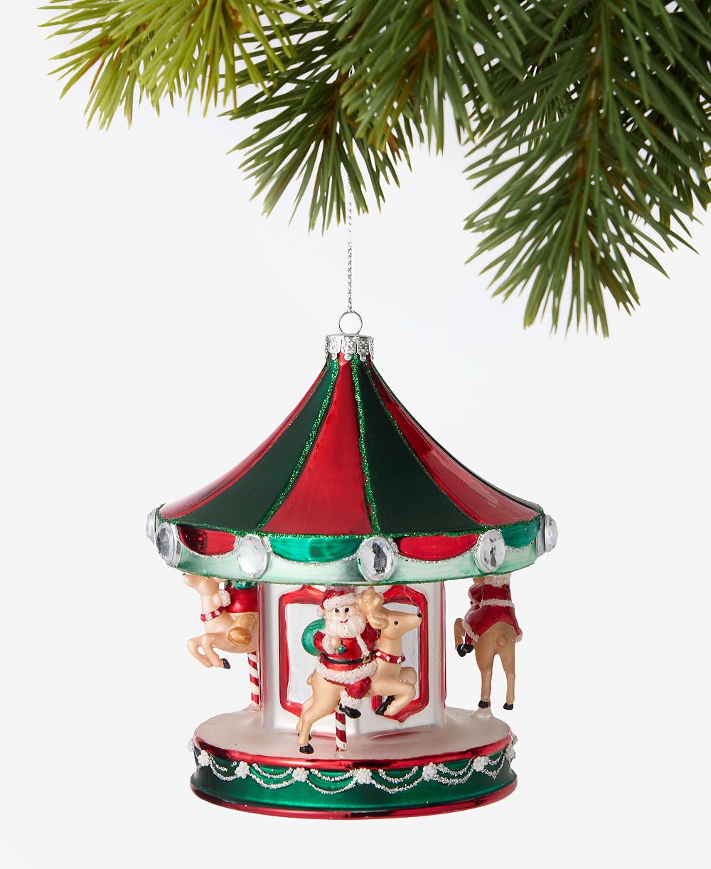 Holiday Lane рождественский орнамент Christmas Cheer Merry-Go-Round, эксклюзив Macy's