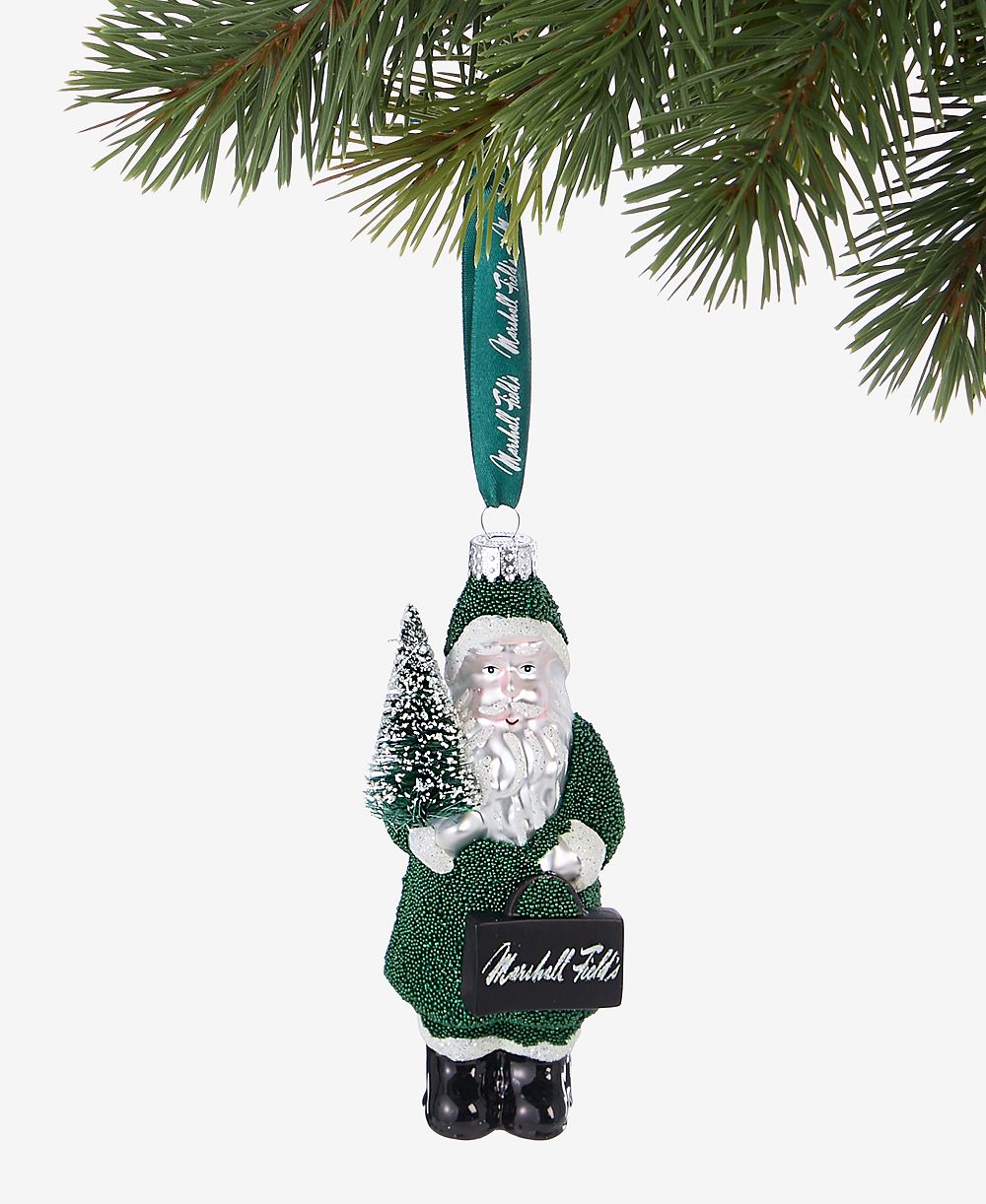 Holiday Lane Chicago Marshall Fields Beaded Santa Ornament, Macy's Exclusive