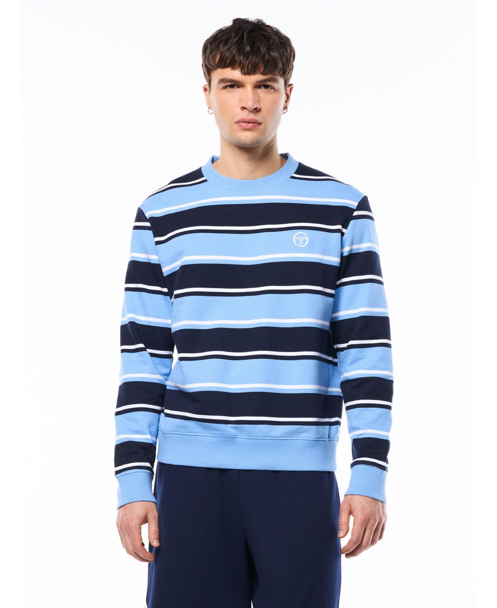 Sergio Tacchini Men's Strisce Stripe Crewneck