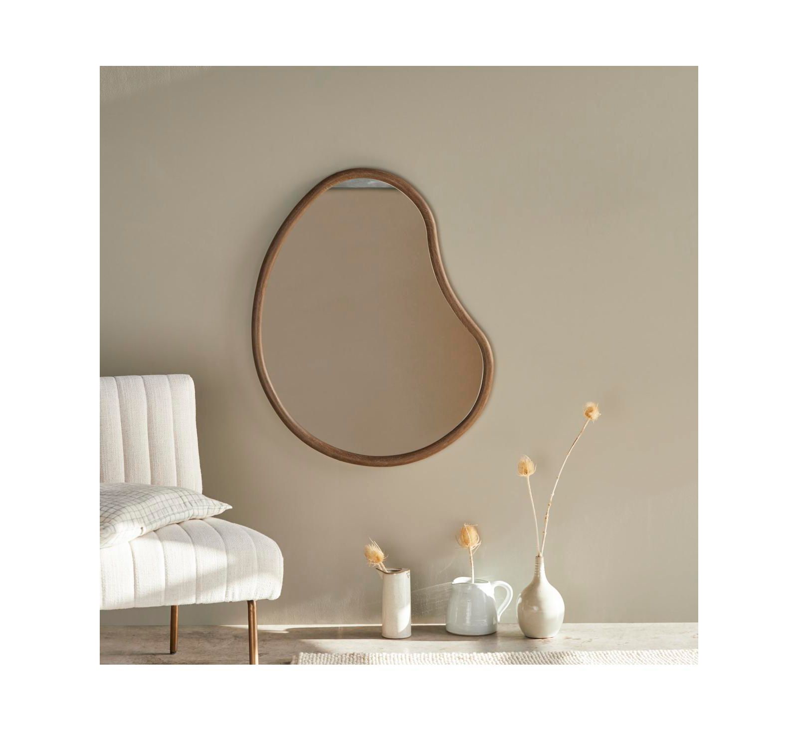 Зеркало Tikamoon Dim из дерева mindi 85x65