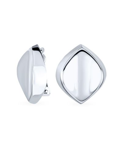Серьги Bling Jewelry Modern Oval Concave Clip On
