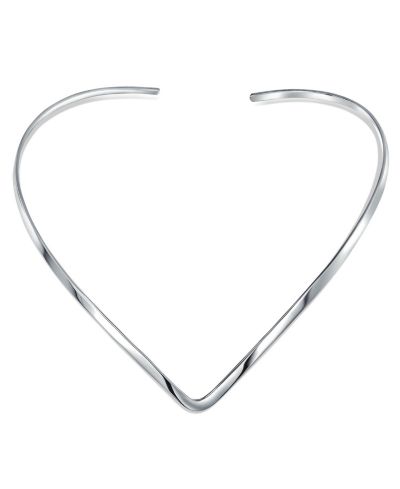 Bling Jewelry простое чокер-ожерелье V-образной формы,.925 Silver Sterling