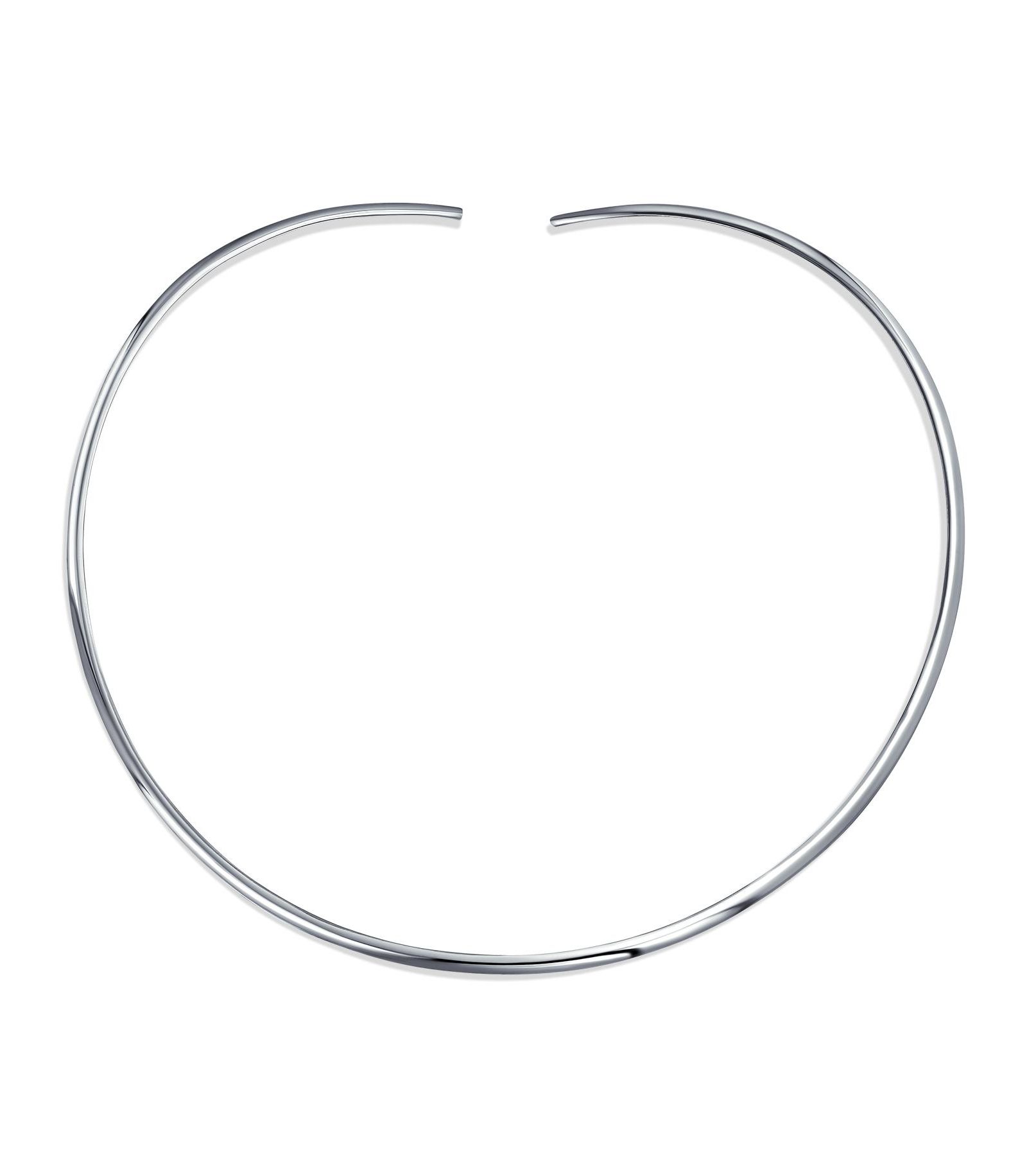 Колье-чокер Bling Jewelry Simple Charm Pendant Slider Contoured, 925 Silver Sterling 2MM