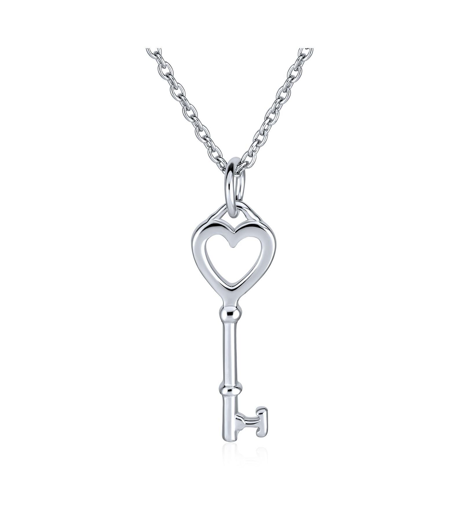 Bling Jewelry ожерелье с кулоном в виде серого сердца и ключа