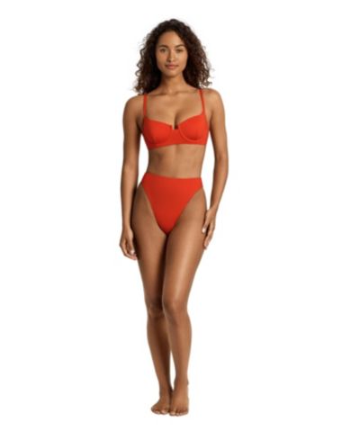 Женский купальник Lauren Ralph Lauren в цвете Sunburst Orange с чашечками на косточках