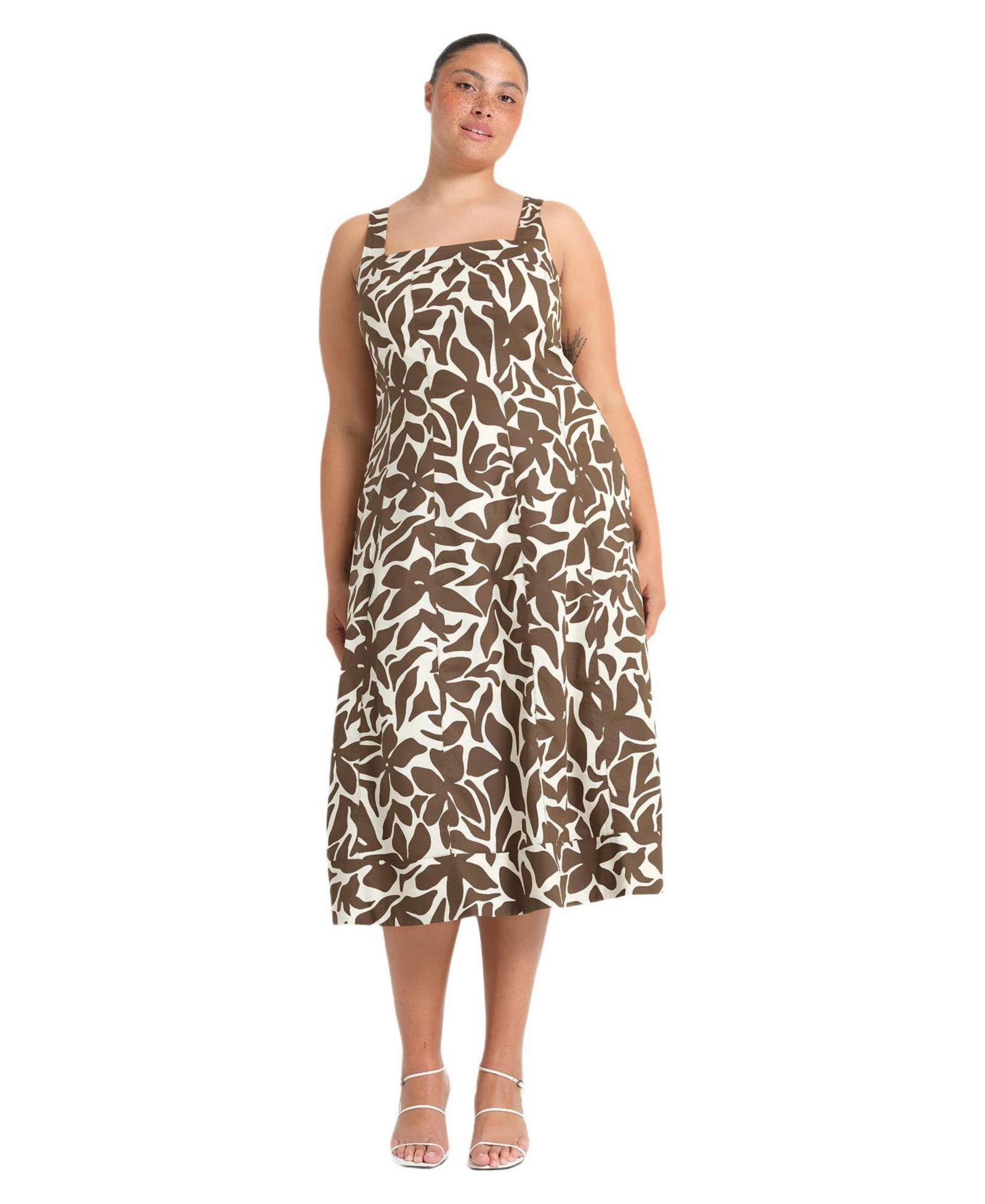 Женское платье миди ESTELLE Plus Size Sylvia Square-Neck