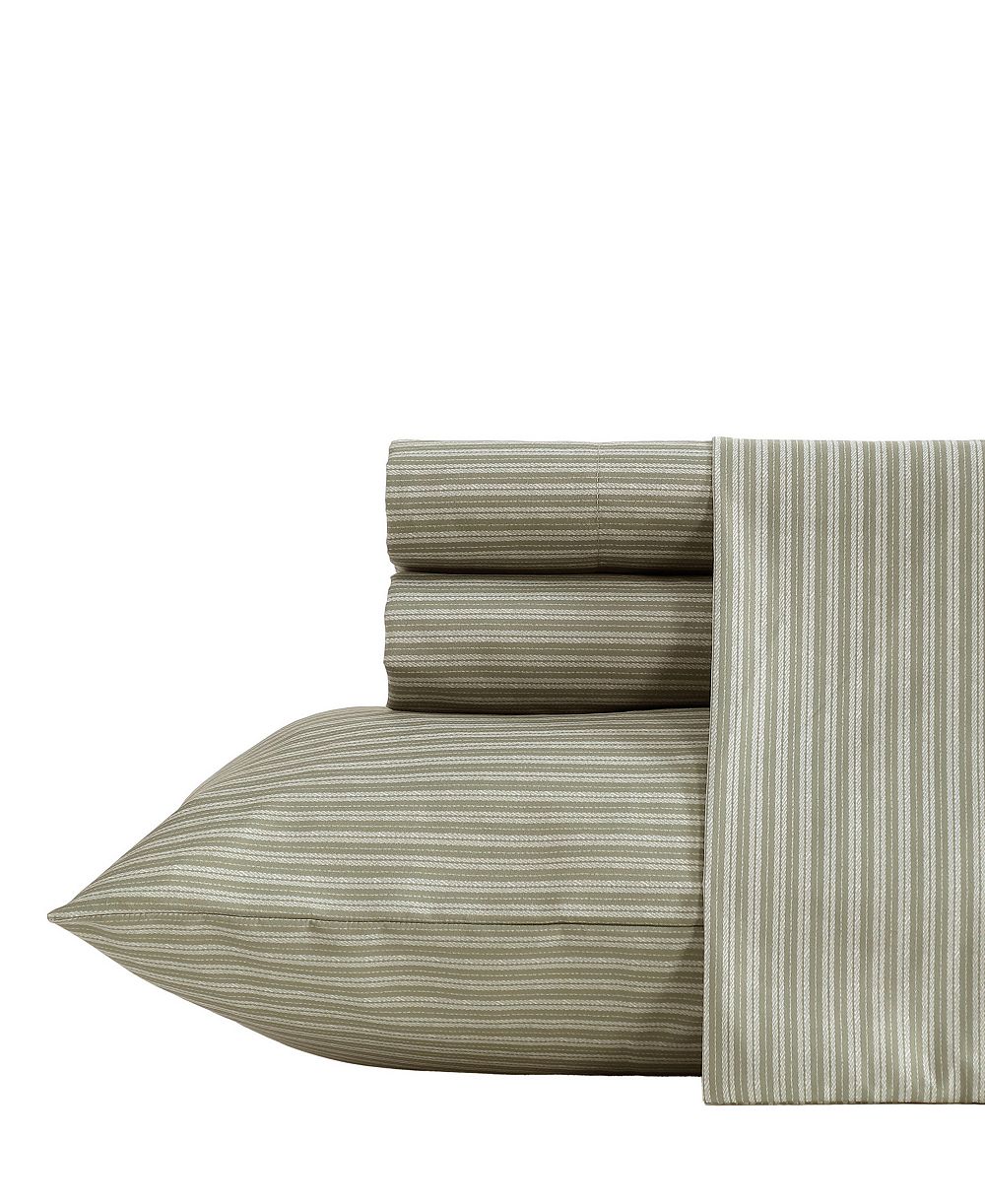 Kenneth Cole New York Twill Stripe Texture Microfiber 4-Pc. Sheet Set, Queen