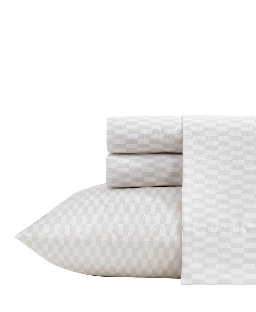 Kenneth Cole New York Wavy Checker Microfiber 4-Pc. Sheet Set, Queen