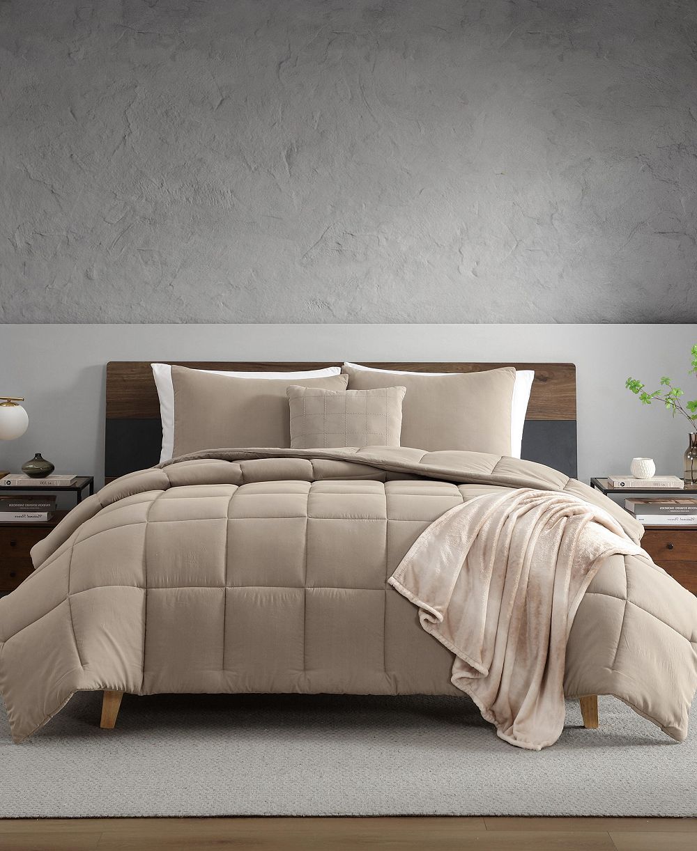 Kenneth Cole Reaction Solid Washed Microfiber 5-Pc. Comforter Set, King