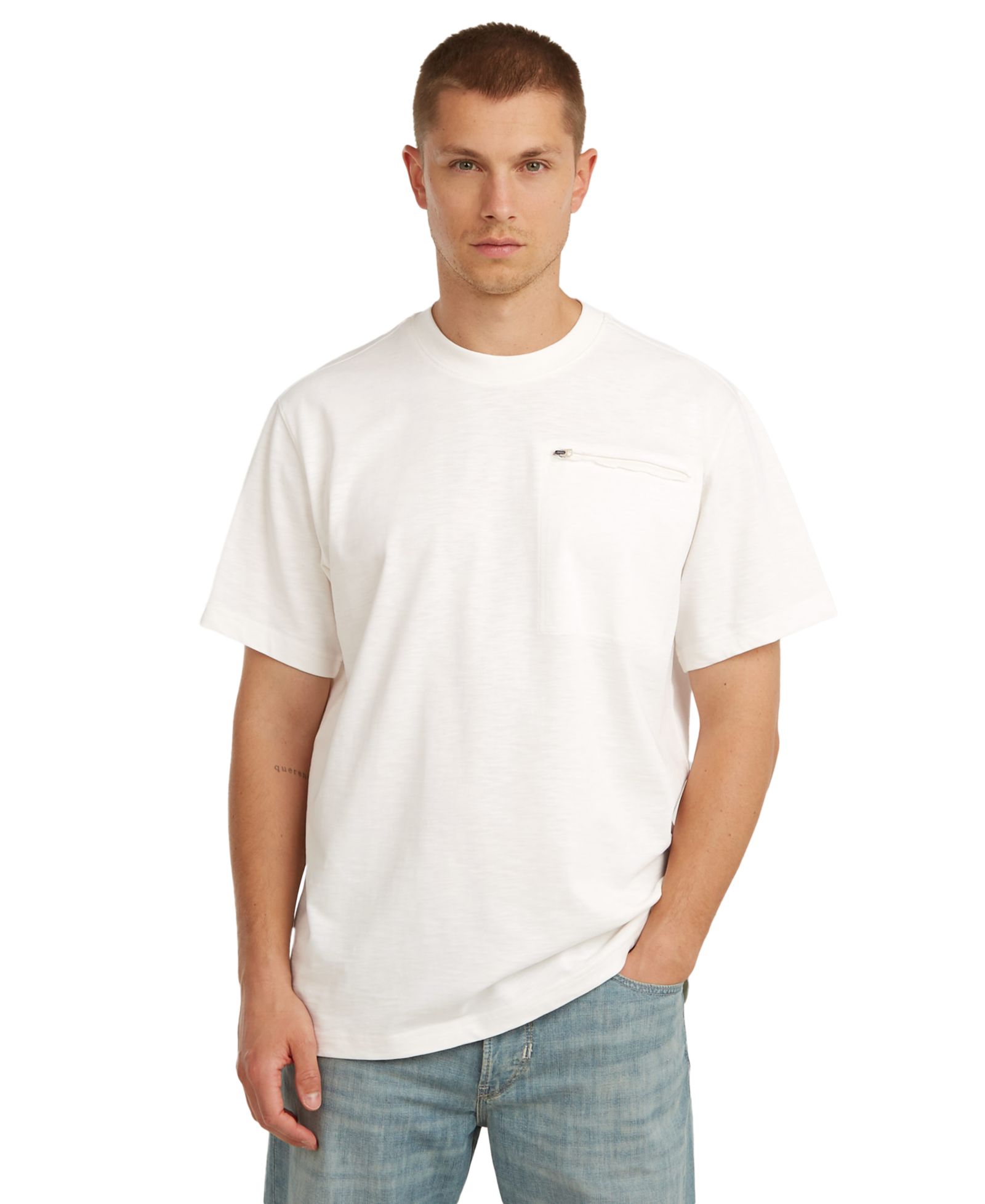 G-Star Raw Men's Crewneck Zip Pocket T-Shirt