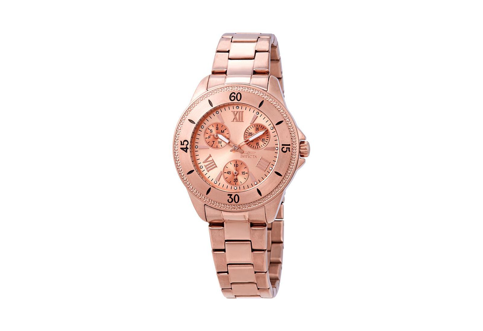 Женские часы Invicta 21684 Angel Quartz Chronograph Rose Gold Dial