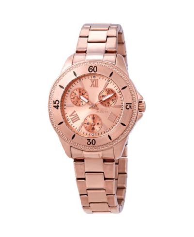 Женские часы Invicta 21684 Angel Quartz Chronograph Rose Gold Dial