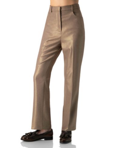 Ivonne Women's Sparkling Straight-Leg Pants with Pockets