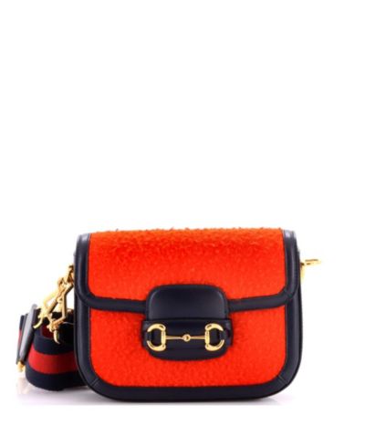 Винтажная сумка на плечо Pre-Owned Gucci Mini Horsebit 1955 Wool