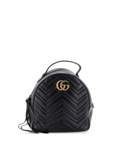 Pre-Owned Gucci Small GG Marmont Backpack Matelasse Leather