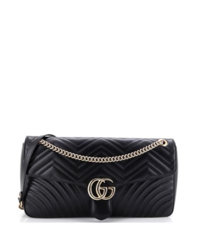 Pre-Owned Gucci Maxi GG Marmont Flap Bag Matelasse Leather