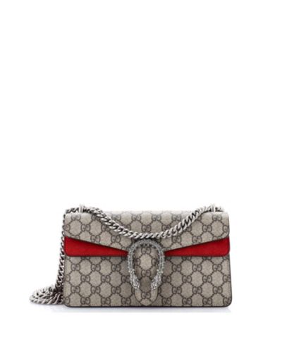 Сумка Pre-Owned Gucci Small Dionysus GG Coated Canvas с кристаллами