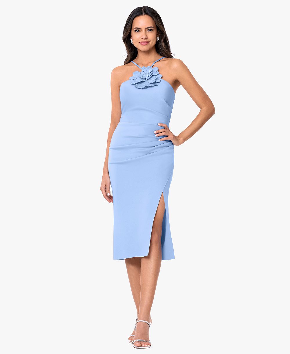 Betsy & Adam Женское платье Petite Halter Neck Sheath