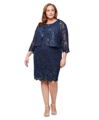 Alex Evenings Plus Size комплект из жакета с рукавом 3/4 и миди-платья