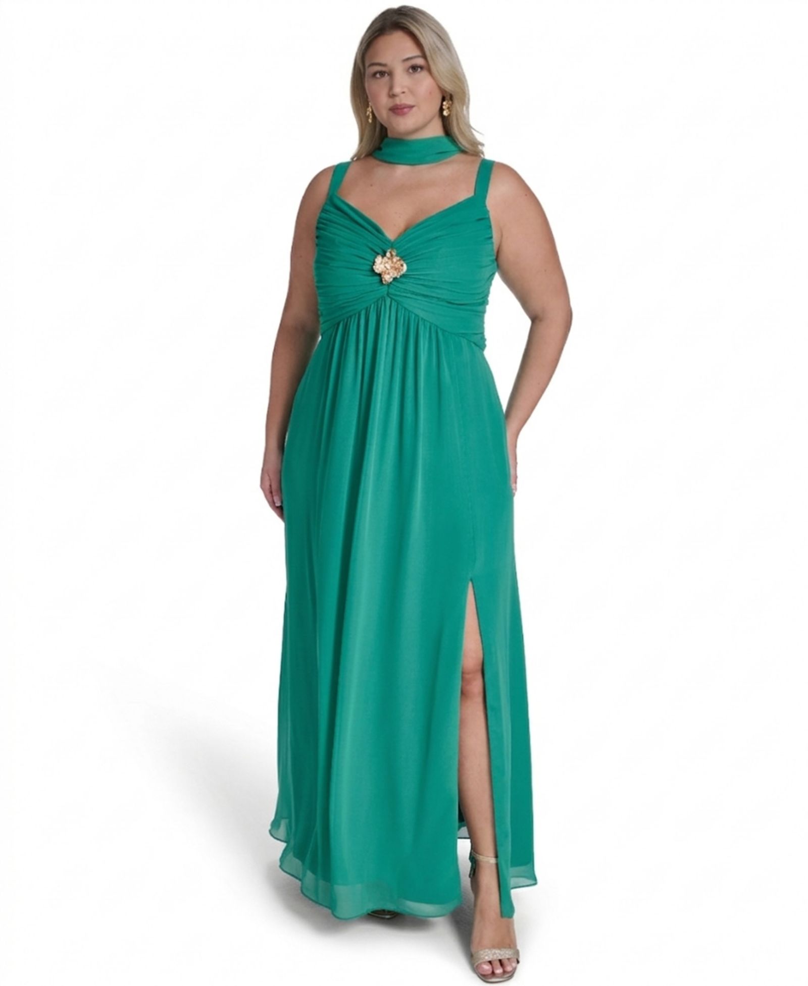 Eliza J Ball Gown Plus Size на бретельках-спагетти с вырезом sweetheart