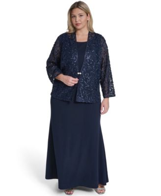 Женское вечернее платье и жакет Jessica Howard Plus Size с круглым вырезом, комплект из 2 предметов