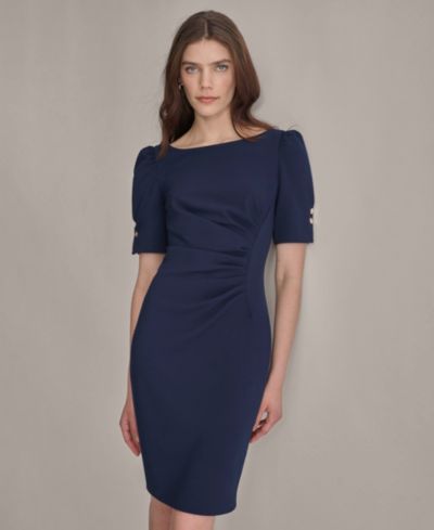Платье-футляр DKNY Petite с драпировкой и украшениями на шее