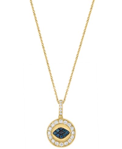 EFFY Collection Multi Diamond (1/4 ct. t.w.) Pendant Necklace in 14k Yellow Gold