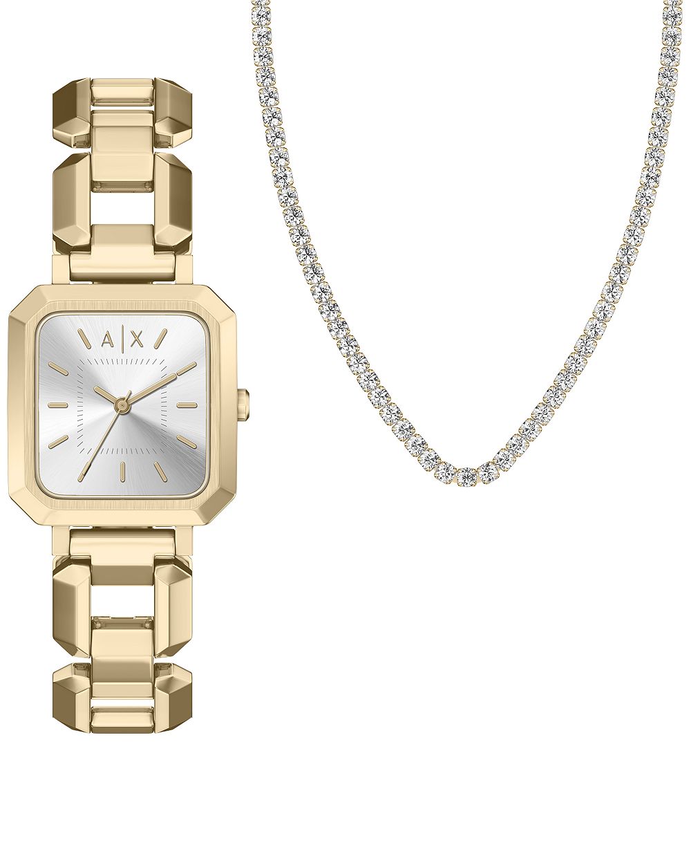 Женские Armani Exchange Quartz Three Hand Gold Stainless Steel watch 27mm