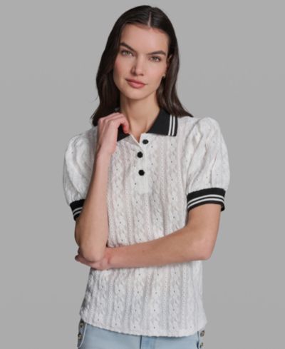 KARL LAGERFELD PARIS Женский трикотажный поло с воротником Petite
