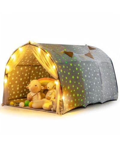 Hongge Glow-in-the-Dark Stars Twin Bunk Bed Tent Canopy, 3-Piece Set, Ages 3+
