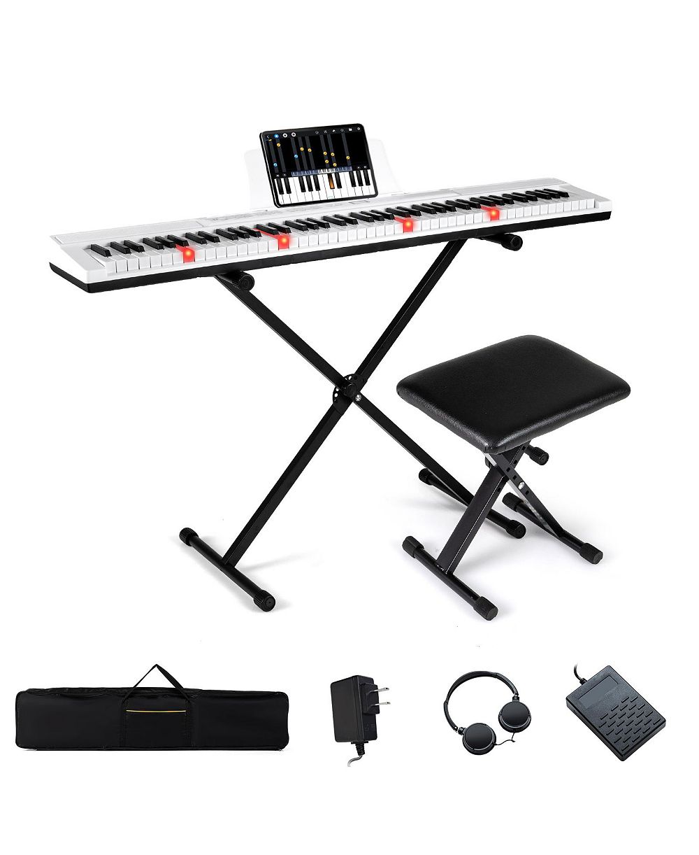 Mecale 88-Key Electric Piano Keyboard with Adjustable Stand & Portable Bag for Home or Travel