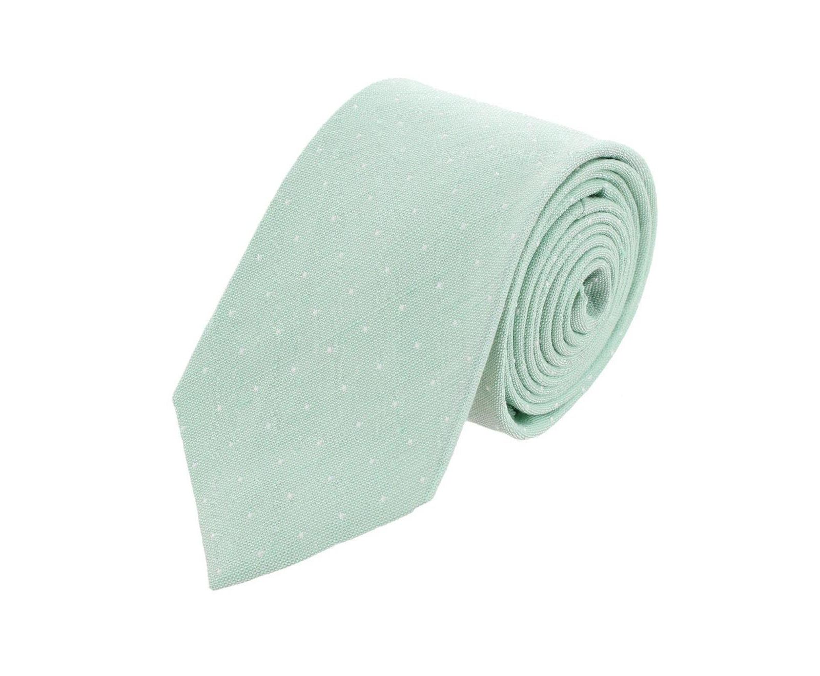 TRAFALGAR Мужской галстук из смеси льна в горошек, модель Churchill Chambray