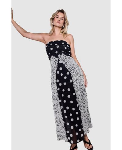 Warehouse Женское миди платье Printed Bandeau Seam Detail