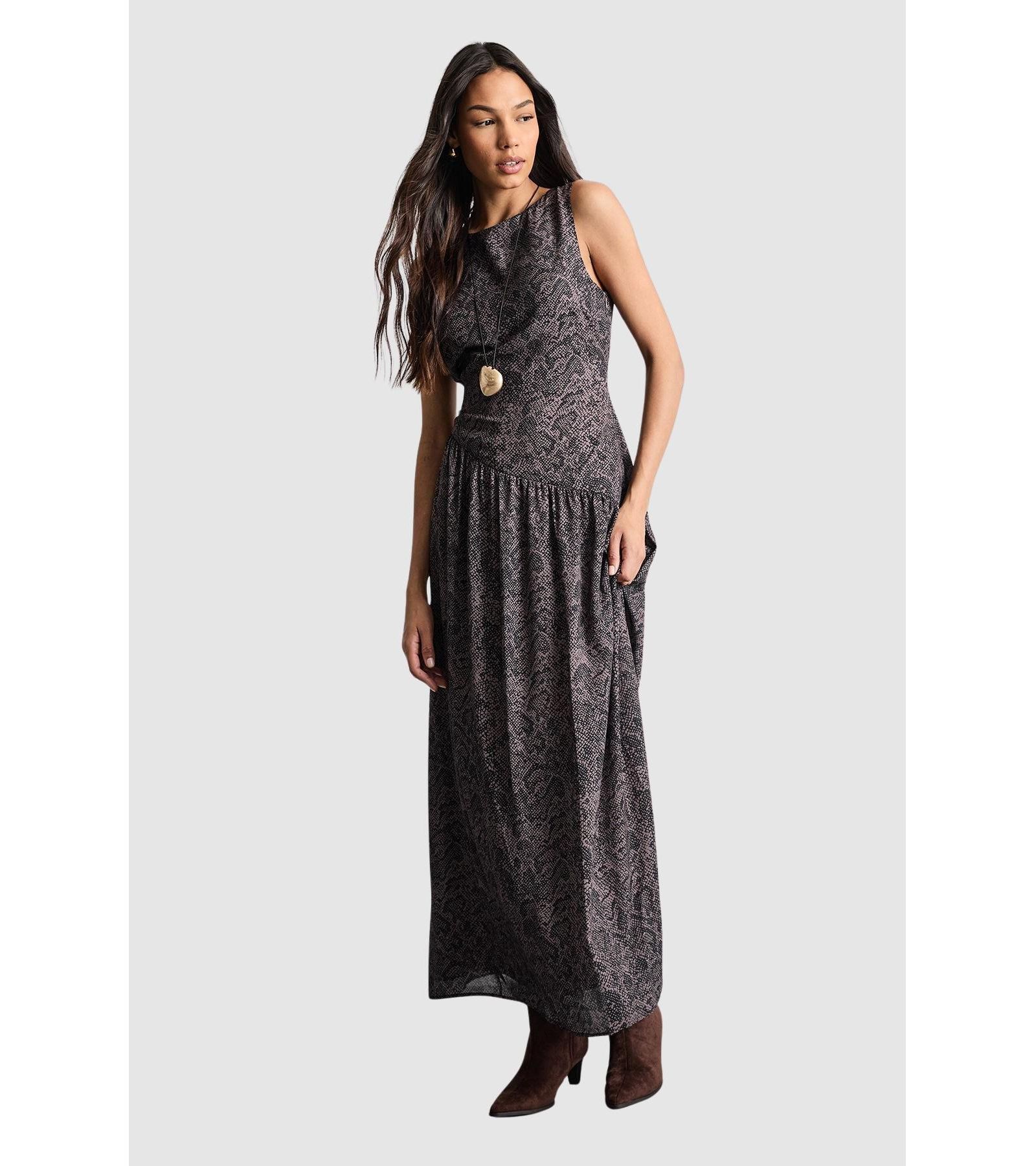 Женское шифоновое платье макси Warehouse Printed Chiffon Tiered