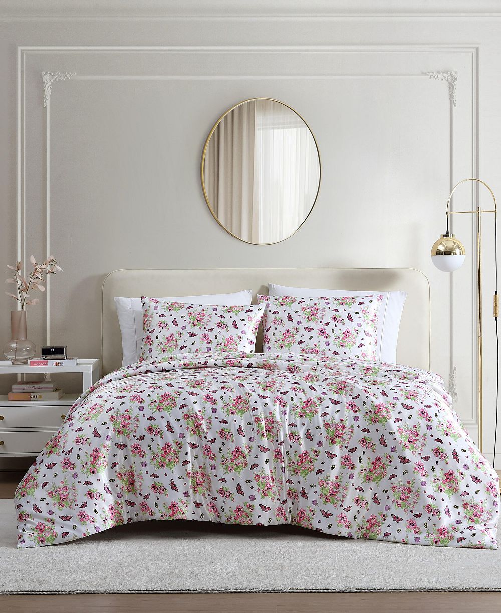 Комплект из 3 предметов Betsey Johnson Queen Bee Floral Bouquet Satin, Full/Queen